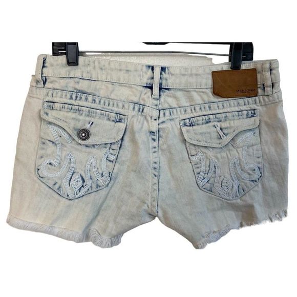 MEK DNM Karouba Bleached Blue Jean Shorts Distressed 31 - Picture 2 of 4